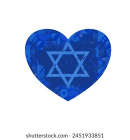 heart with the symbol of Israel	