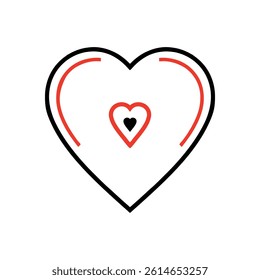 Heart Symbol Line Art Vector Outline Illustration

