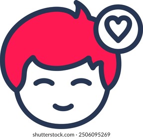 Heart symbol Line Half Filled Vector Icon Design