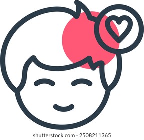 Heart symbol Line with small circle background