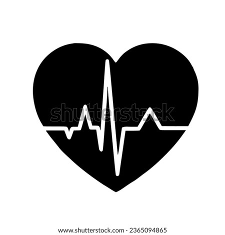 Heart symbol with lines inside