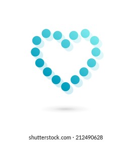 Heart symbol logo icon design template. Vector sign. May be used in medical, dating, Valentines Day and wedding design.