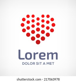 Heart symbol logo icon design template. Vector sign. May be used in medical, dating, Valentines Day and wedding design.