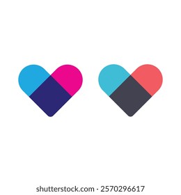 Heart symbol logo icon design template. May be used in medical, greeting card adn apps