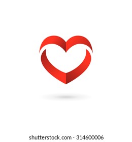 Heart symbol logo icon design template. May be used in medical, dating, Valentines Day and wedding design.
