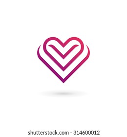 Heart symbol logo icon design template. May be used in medical, dating, Valentines Day and wedding design.
