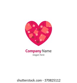 Heart symbol logo icon design template elements. Vector Illustration