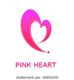 Heart symbol logo icon design template. Pink Heart. It can be used as a logo for the business, such as web, radio, and others.