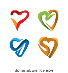 Heart symbol,  logo template set