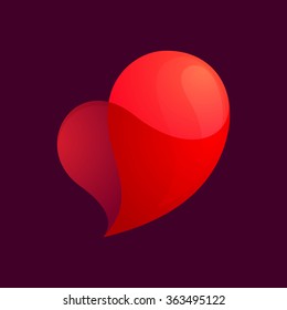 Heart symbol logo template. Vector design template elements for your application or corporate identity.