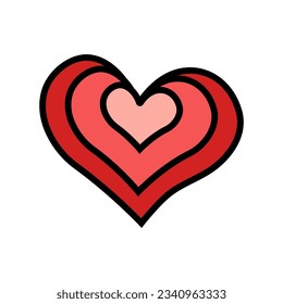 heart symbol love color icon vector. heart symbol love sign. isolated symbol illustration
