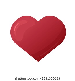 Corazón. Símbolo de amor, devoción, pasión, romance. Diseño de Vector simple aislado en blanco