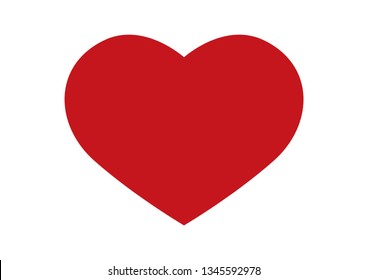 heart symbol of love flat red icon isolated on wite background