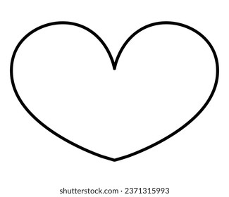 Heart. The symbol of love is flattened. Sketch. Vector illustration. A hand-drawn romantic sign stretched to the sides. Doodle style. Outline on isolated background. Idea for web design, invitations.