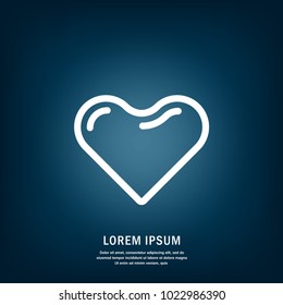 Heart. Symbol of love, romantic, health, cardio. Isolated vector icon, sign, emblem, pictogram. Flat style for design, web, logo or UI. Eps10