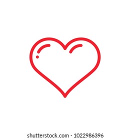 Heart. Symbol of love, romantic, health, cardio. Isolated vector icon, sign, emblem, pictogram. Flat style for design, web, logo or UI. Eps10