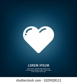 Heart. Symbol of love, romantic, health, cardio. Isolated vector icon, sign, emblem, pictogram. Flat style for design, web, logo or UI. Eps10