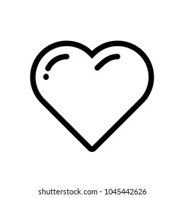 Heart. Symbol of love, romantic, health, cardio. Isolated vector icon, sign, emblem, pictogram. Flat style for design, web, logo or UI. Eps10