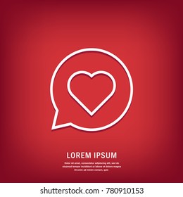 Heart. Symbol of love, romantic, health, cardio. Isolated vector icon, sign, emblem, pictogram. Flat style for design, web, logo or UI. Eps10