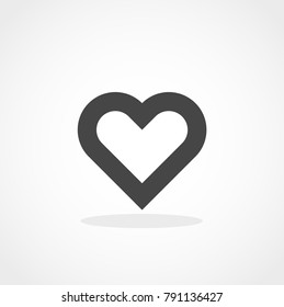 Heart. Symbol of love, romantic, health, cardio. Isolated vector icon, sign, emblem, pictogram. Flat style for design, web, logo or UI. Eps10