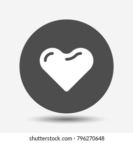 Heart. Symbol of love, romantic, health, cardio. Isolated vector icon, sign, emblem, pictogram. Flat style for design, web, logo or UI. Eps10