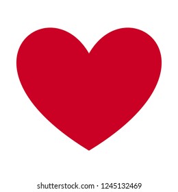 Heart  Symbol Love   Valentine's Day  Flat Red Icon Isolated White Background  Vector illustration 