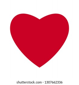 Heart, Symbol of Love and Valentine's Day. Flat Red Icon Isolated on White Background. Vector illustration. - Vector