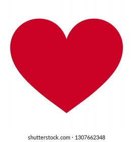 Heart, Symbol of Love and Valentine's Day. Flat Red Icon Isolated on White Background. Vector illustration. - Vector