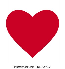 Heart, Symbol of Love and Valentine's Day. Flat Red Icon Isolated on White Background. Vector illustration. - Vector