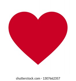 Heart, Symbol of Love and Valentine's Day. Flat Red Icon Isolated on White Background. Vector illustration. - Vector