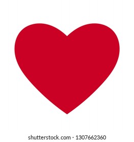 Heart, Symbol of Love and Valentine's Day. Flat Red Icon Isolated on White Background. Vector illustration. - Vector