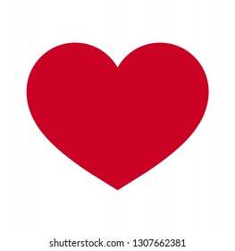 Heart, Symbol of Love and Valentine's Day. Flat Red Icon Isolated on White Background. Vector illustration. - Vector