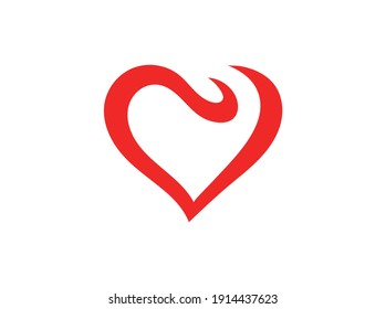 Heart, Symbol of Love and Valentine's Day. Flat Red Icon Isolated on White Background. Vector illustration.