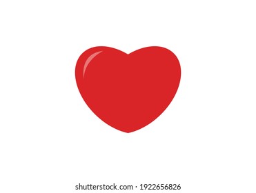 Heart, Symbol of Love and Valentine's Day. Flat Red Icon Isolated on White Background. Vector illustration.