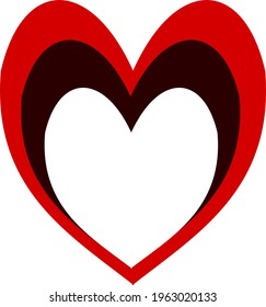 Heart, Symbol of Love and Valentine's Day. Flat Red Icon. Romance. Lover's sign