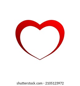 Heart, Symbol of Love and Valentine's Day. Flat Red Icon Isolated on White Background. Vector illustration.