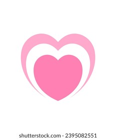 Heart, Symbol of Love and Valentine's Day. Flat Pink Icon Vector illustration.