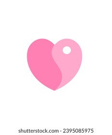 Heart, Symbol of Love and Valentine's Day. Flat Pink Icon Vector illustration.