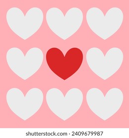 Heart, Symbol of Love and Valentine's Day. Flat Red Icon Isolated.