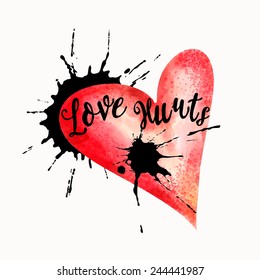 Heart symbol of love and Valentines day lettering-model for design of gift packs, patterns fabric, wallpaper, web sites, etc.