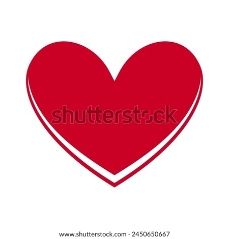 Heart, Symbol of Love and Valentine's Day. Flat Red Heart Vector Icon