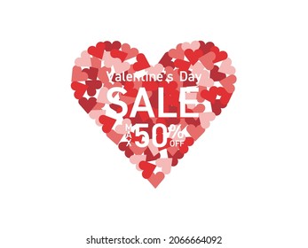 Heart symbol made of many small hearts
Valentine sale illustration 