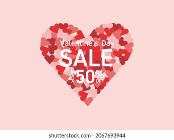 Heart symbol made of many small hearts
Valentine sale illustration 