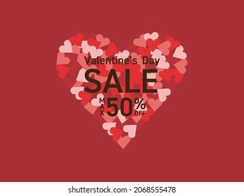 Heart symbol made of many small hearts
Valentine sale illustration 