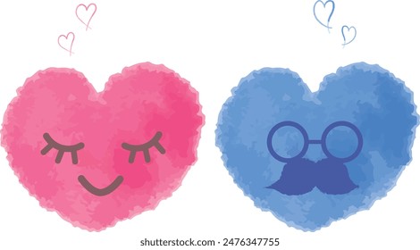Heart symbol mark with the image of a man and a woman