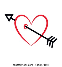 Heart. Symbol or object of love, romance and relationships. Flat illustration on white background. Decorative item for design, cards or scrapbooking.