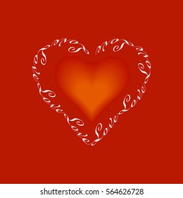 heart symbol on a red background, vector illustration