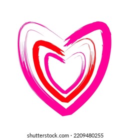 heart symbol with paint scribble style