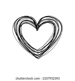 Heart symbol painted on a white background