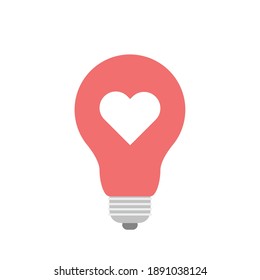 Heart symbol in Pink lamp. Lamp vector.